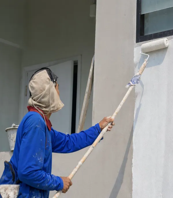 Exterior painting detail performed by Best Painting LA, showing professional surface preparation in Los Angeles, CA