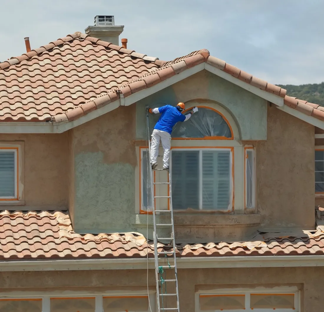 Residential exterior painting project by Best Painting LA inviting homeowners in Los Angeles, CA to request a free estimate